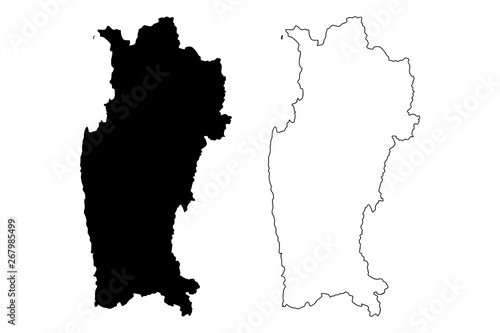 Coquimbo Region (Republic of Chile, Administrative divisions of Chile) map vector illustration, scribble sketch Coquimbo map.... photo