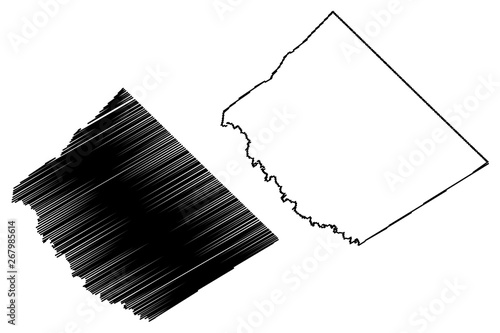 Caldwell County, Texas (Counties in Texas, United States of America,USA, U.S., US) map vector illustration, scribble sketch Caldwell map photo