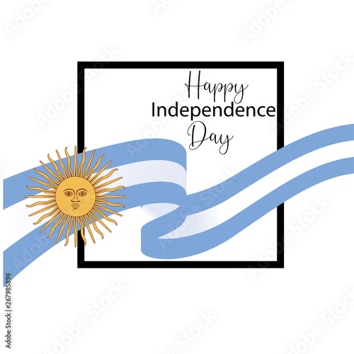 Argentina happy independence day greeting card, banner, vector illustration. -vector
