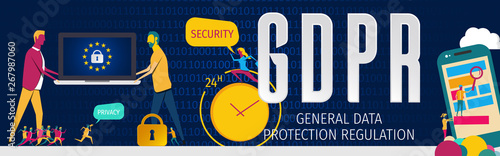 GDPR Concept Illustration - General Data Protection Regulation. EU General Data Protection Regulation. eu gdpr vector illustration.