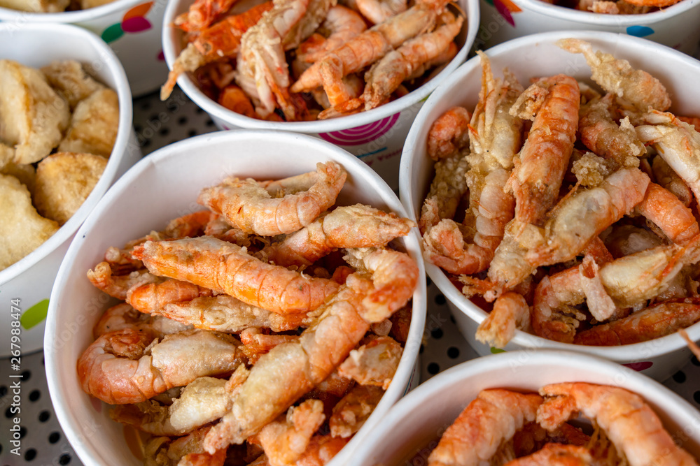 deep fried crispy seafood of Taiwan street food deep fried crispy seafood of Taiwan street food