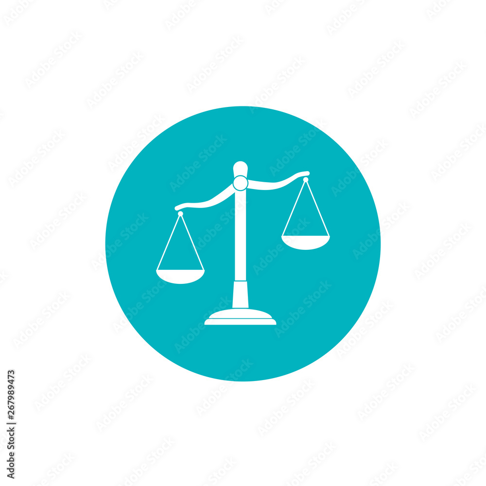 Balance scale icon. Vector illustration, flat design. Balance scale icon. Vector illustration, flat design.