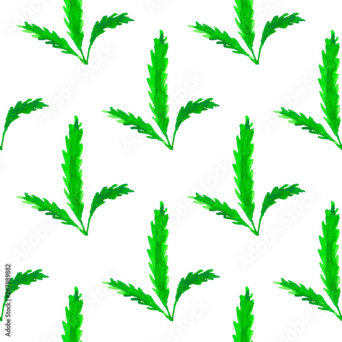 Seamless pattern with abstract green plants