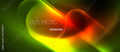 Neon glowing techno lines, blue hi-tech futuristic abstract background template