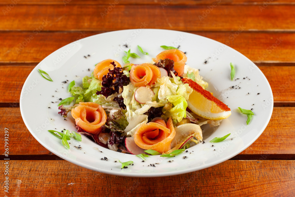 Fresh salad with seafood and herbs Fresh salad with seafood and herbs
