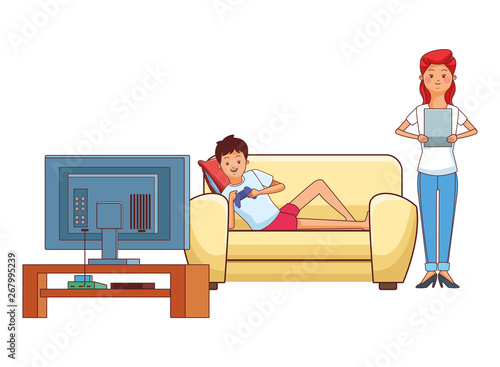 Millennial people gaming party