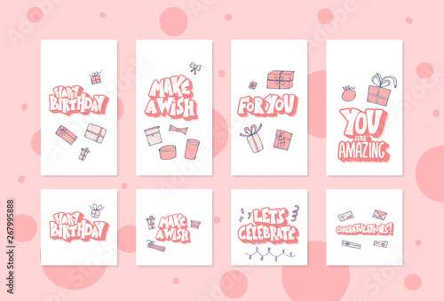 Set of Happy Birthday templates.
