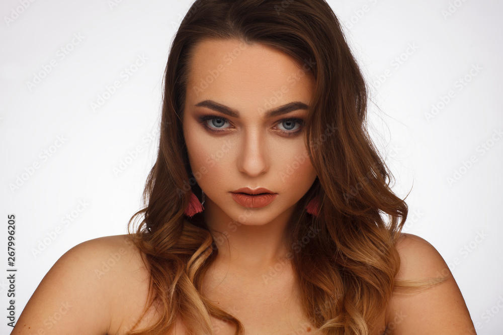 Naklejka premium Portrait of a beautiful woman. Studio photo session