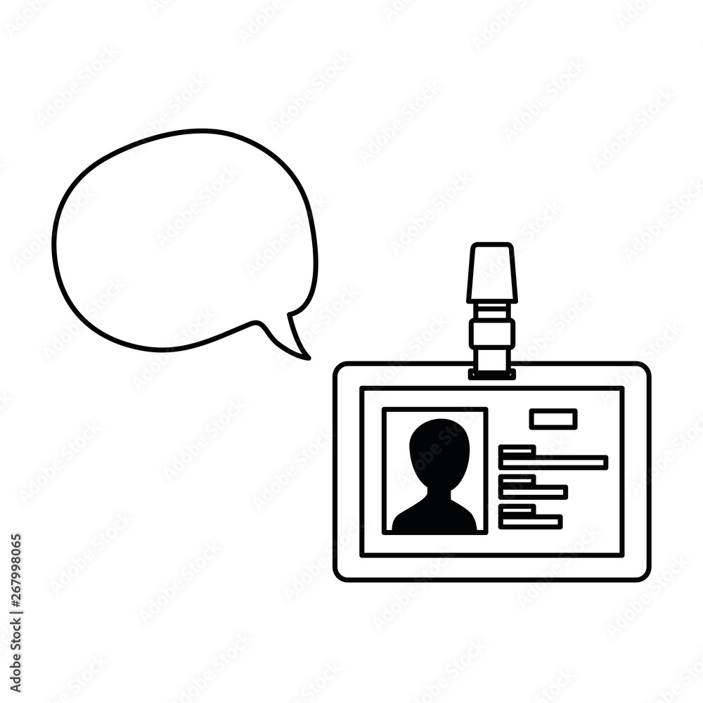 identification card with speech bubble identification card with speech bubble
