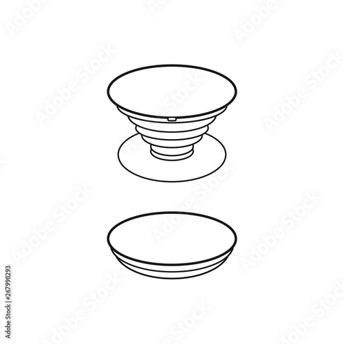 Ring holder for phone Pop socket. Accessory holder for smartphone. Suction Cup ring for phone