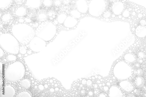 Fotografie Soft white soap foam as background, closeup