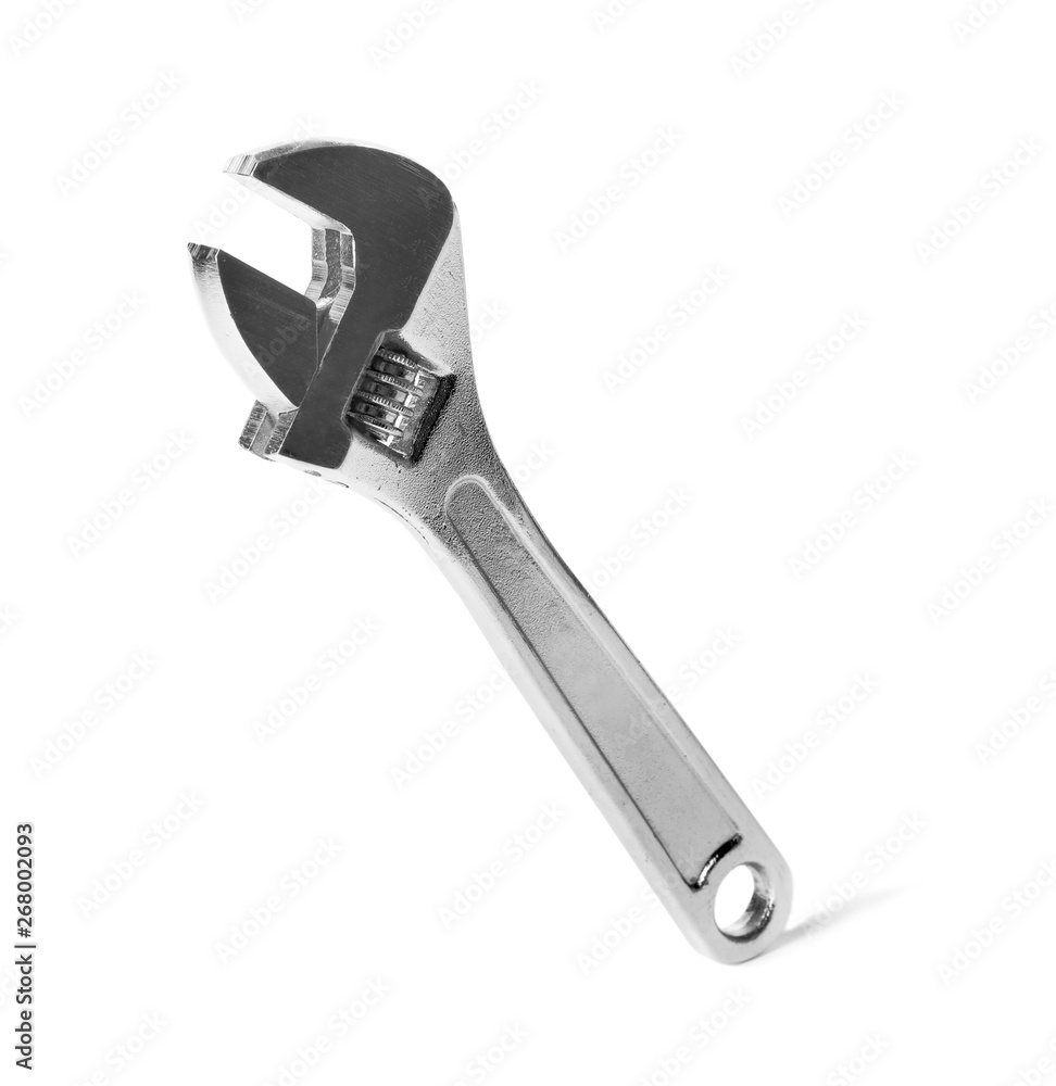 Adjustable wrench isolated on white. Construction tool Adjustable wrench isolated on white. Construction tool