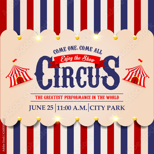 Circus ticket. Carnival banner. Event pass