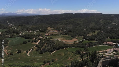 Wallpaper Mural Barcelona. Aerial view in village of  Granera, rural town with castle. Catalonia,Spain. 4k Drone Video Torontodigital.ca