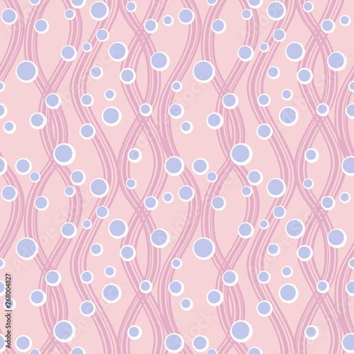 Abstract vector seamless patterns with waves, sand and bubbles. Simple ornament for textile, wrapping paper, prints, fabric, wallpaper, web etc.