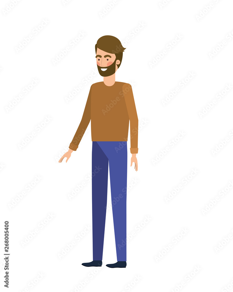 young man in white background avatar character