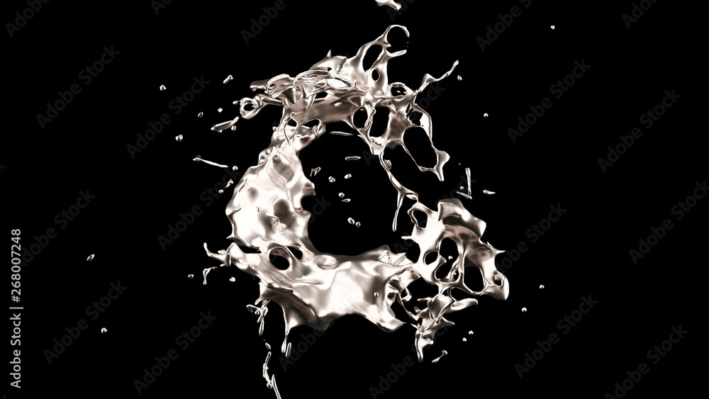 Obraz premium A splash of gold. 3d illustration, 3d rendering.