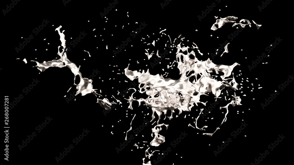 Obraz premium A splash of gold. 3d illustration, 3d rendering.