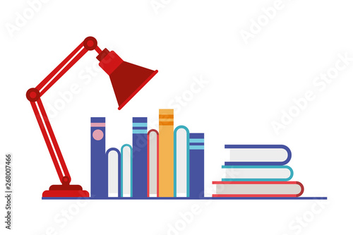 shelving with books in white background
