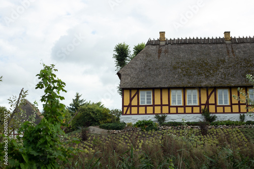 Old style yellow denish village house 