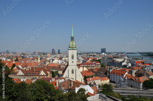 view of Bratislava, capital slovakia, eastern europe, summer, church