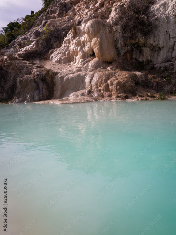 Naklejka premium Natural swimming pool with thermal spring water.