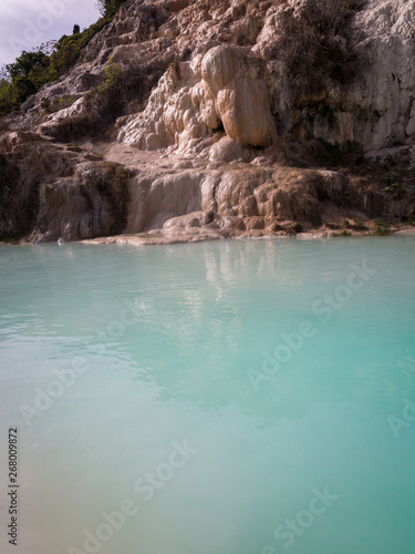 Natural swimming pool with thermal spring water.