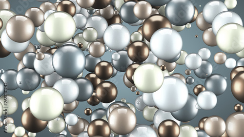 Festive  positive  bright background with balls. 3d illustration  3d rendering.