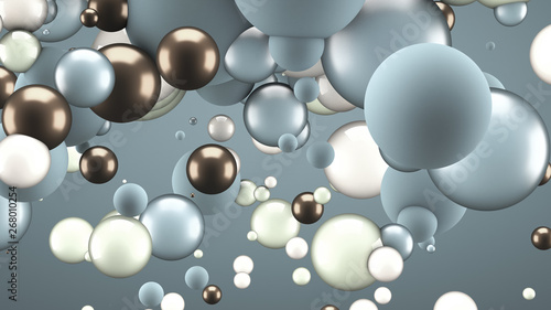 Festive, positive, bright background with balls. 3d illustration, 3d rendering. © Pierell