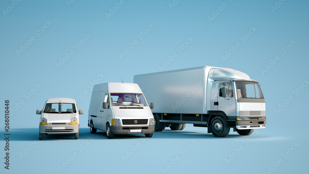 Road transportation fleet blue