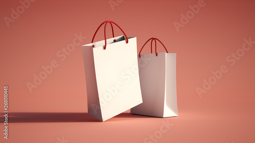 pair of shopping bags red photo