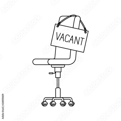 chair with vacant poster hanging icon