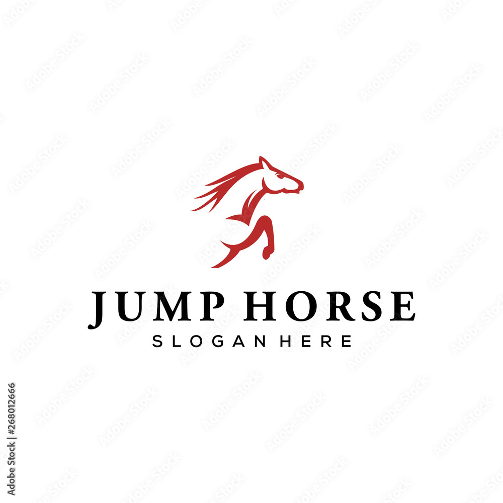Fototapeta premium jump horse vector logo design
