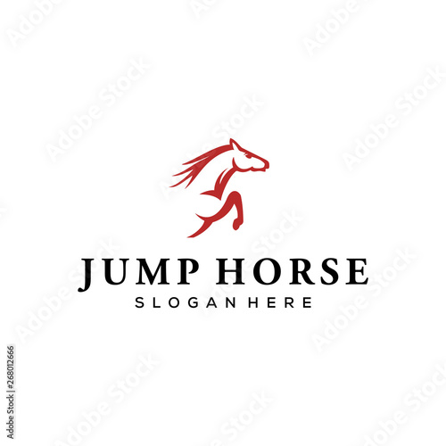 jump horse vector logo design