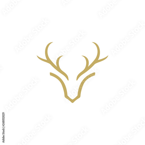 deer antler head vector logo design