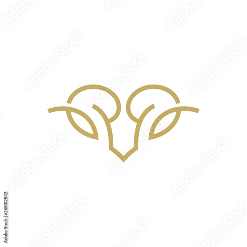 unique goat head vector logo design