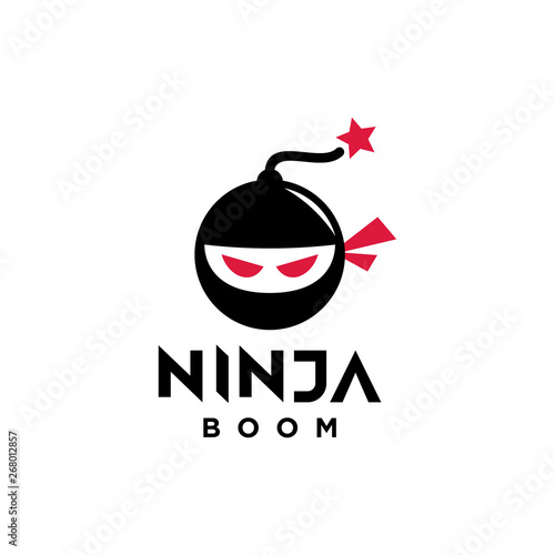 ninja bomb concept vector logo design