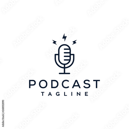 podcast vector logo design