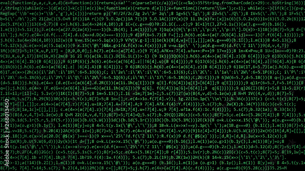 A wall made of thick obfuscated source code program
