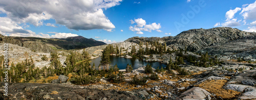 Bild auf Leinwand Pacific Crest Trail in Summer Crossing Donohue Pass Between Ansel Adams Wilderne