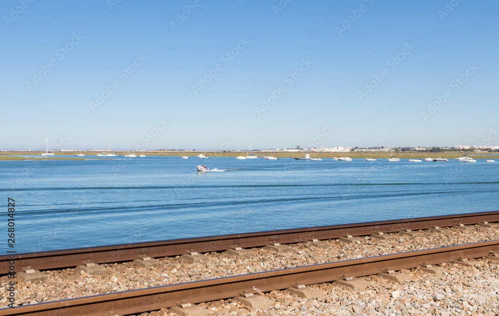 Portugal railway on the sea