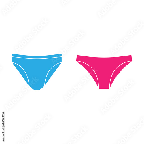 Men, women underwear icon. Vector illustration, flat design.
