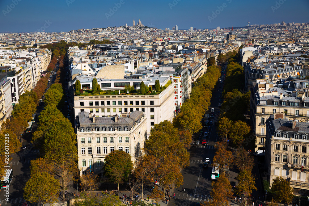 Fototapeta premium Panoramic view of summer Paris