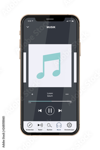 Smartphone - Bildschirm Musik UI Konzept
