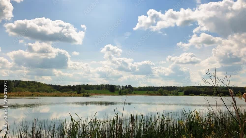 Panoramic time lapse over a Latvian lake Panoramic time lapse over a Latvian lake