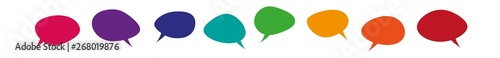 different speech bubbles set colorful banner