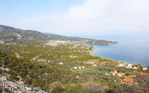 landscape of Old Epidaurus Argolis Greece - Palaia Epidauros - landscape from above photo