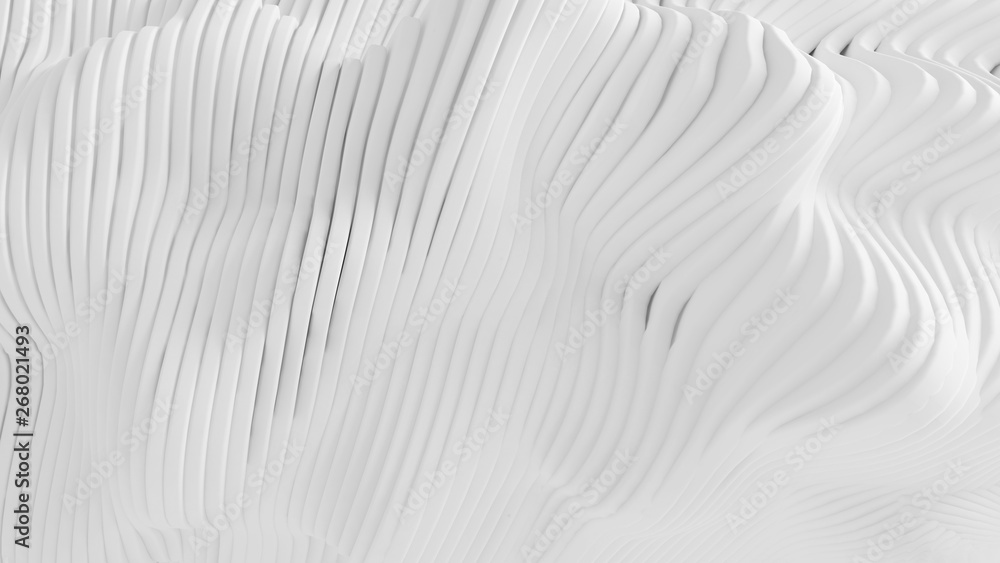 Fototapeta premium White background with lines. 3d illustration, 3d rendering.