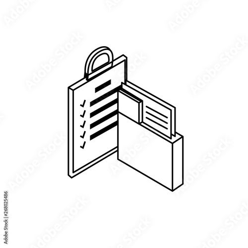 folder documents data with checklist