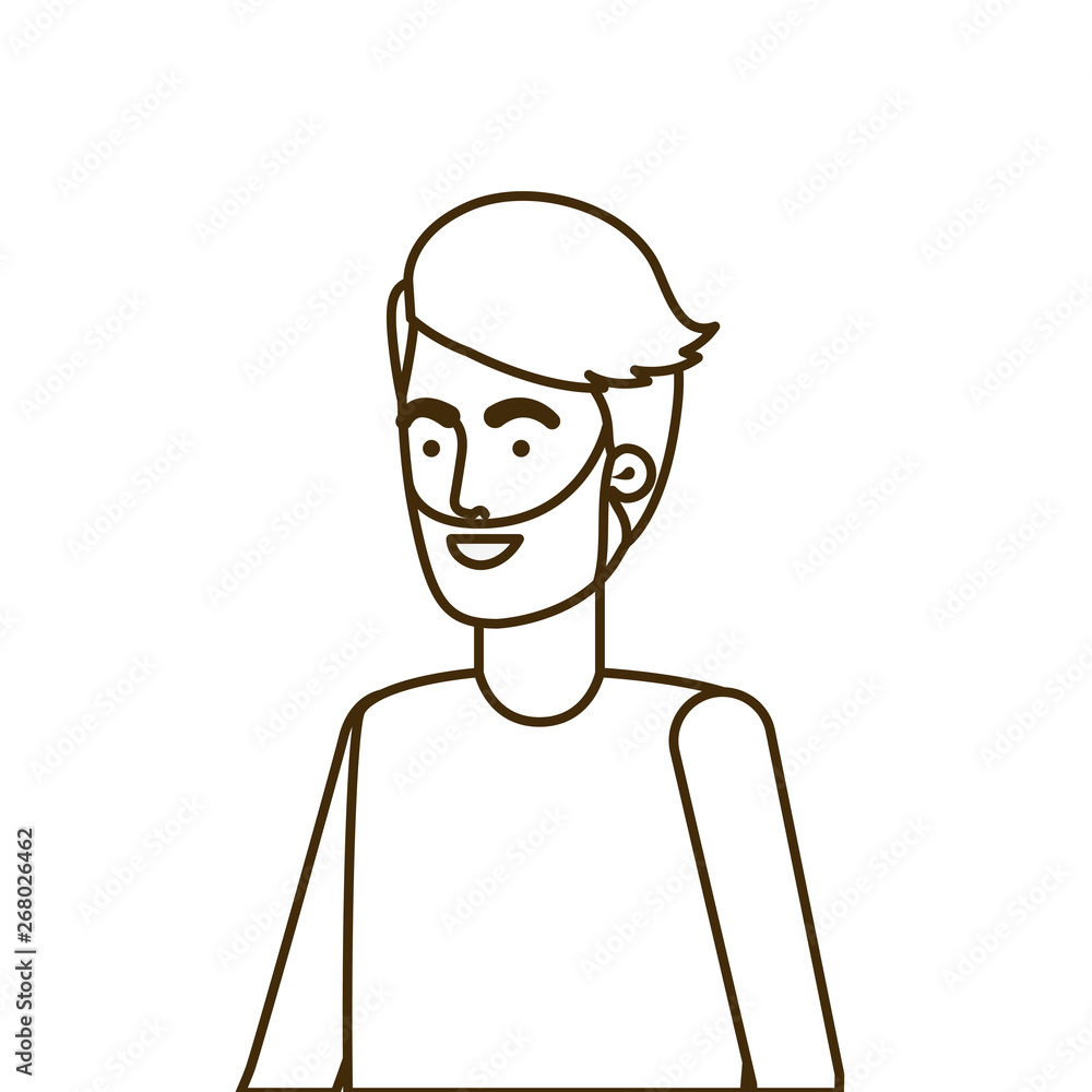 young man in white background avatar character